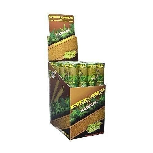 CYCLONES Pre Rolled Cones Natural Flavor - 24 Tubes (48 Cones)