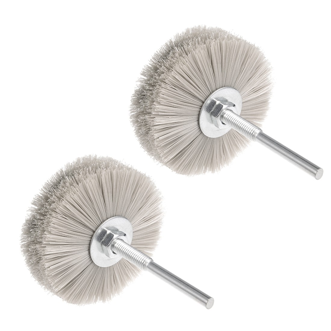 Nylon Wheel Brush 600 Grits Abrasive Grinding Head with 6mm Threaded Shank 2 Pcs