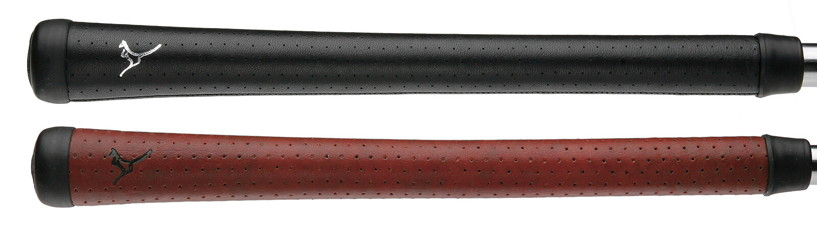 The Grip Master The Roo Leather Golf Grip - Standard and Midsize - Black and Red