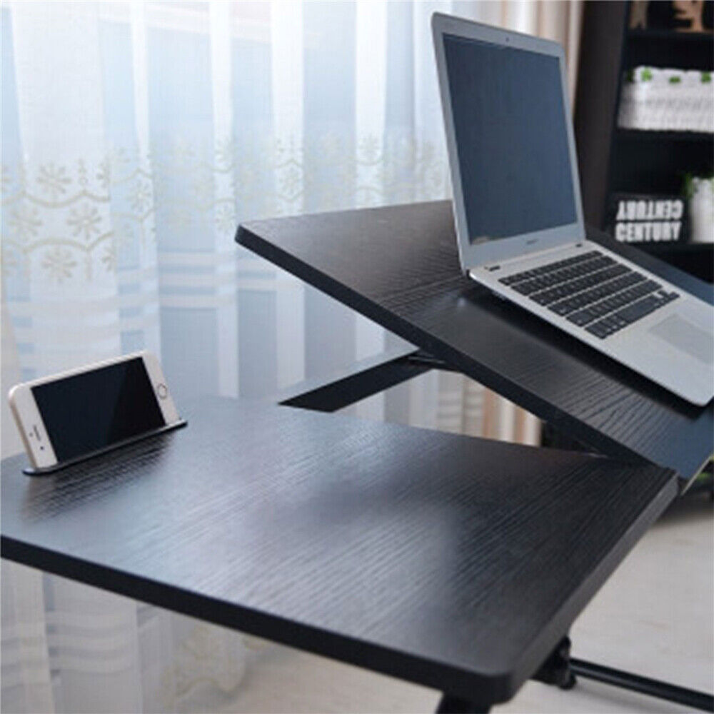 Rolling Laptop Desk Cart Computer Table Notebook Stand Tray Over Bed Home Rack~