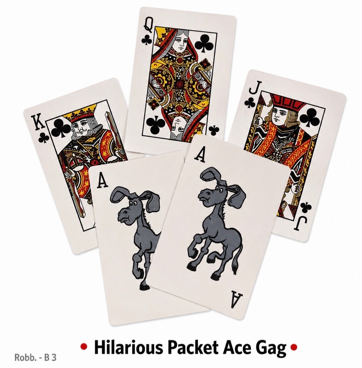 Comedy THREE ASS TRICKS Ace Cards Close Up Magic Pocket Wallet Adult Bar Packet