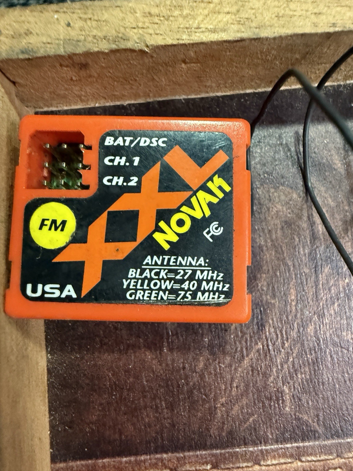 Vintage Novak XXL 27 FM RC Receiver , Black Antenna , Powers On!!