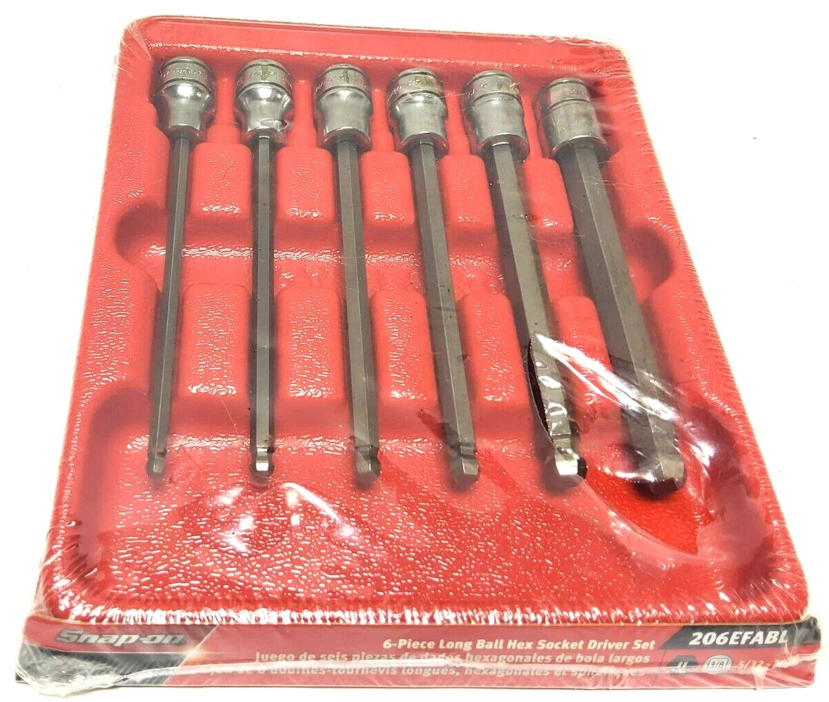 Snap-on 3/8" drive SAE Ball End Hex Socket Driver LONG Shank 206EFABL New USA