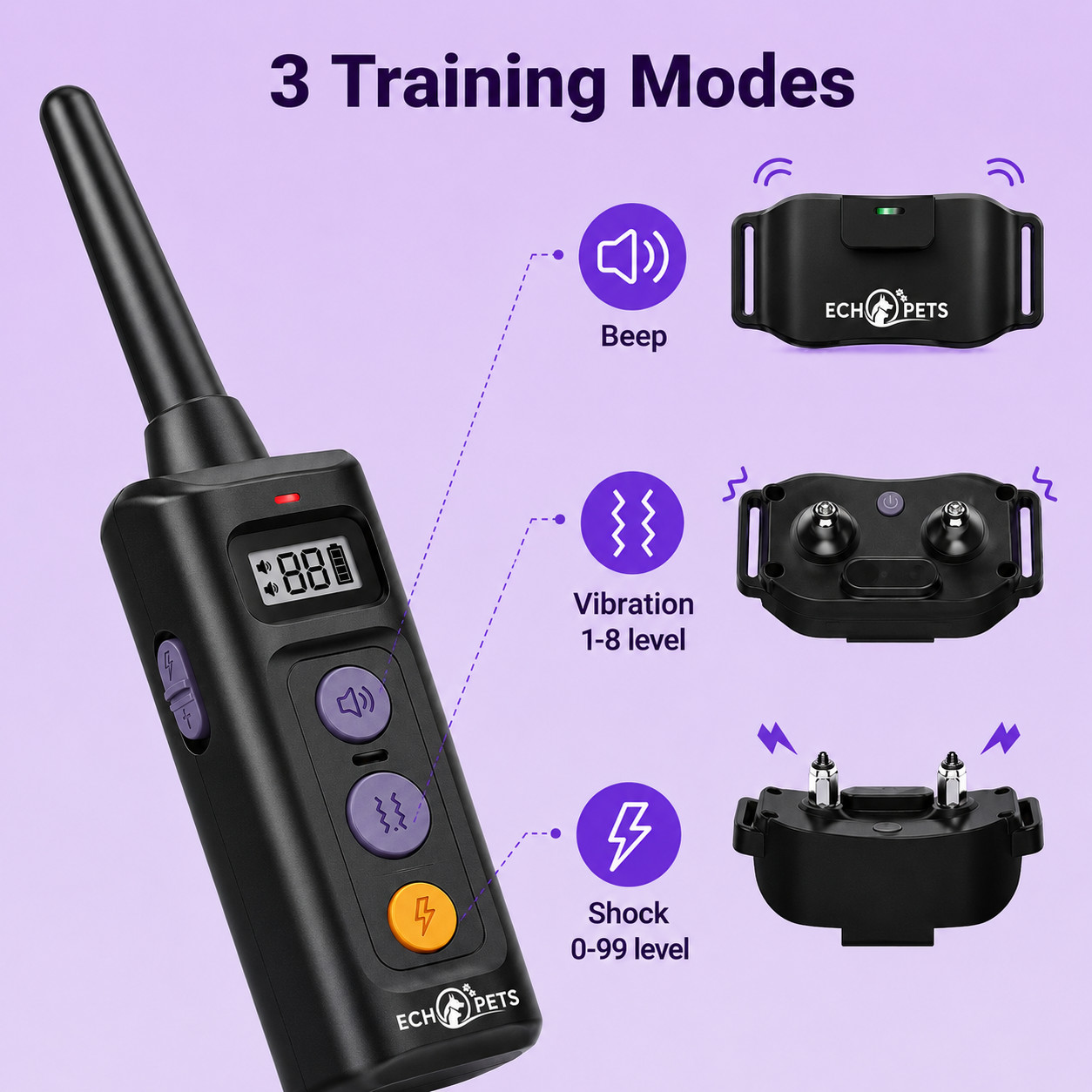 P325 2000FT Anti Bark with Remote Control Waterproof Dog Training E- Collar