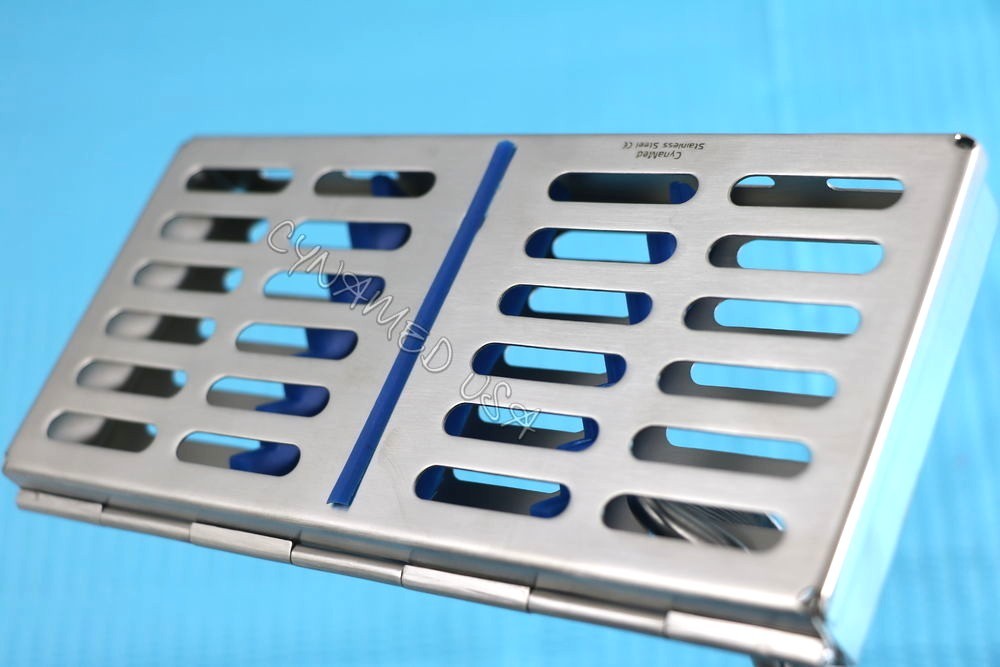 NEW 5 DENTAL AUTOCLAVE STERILIZATION CASSETTE RACK BOX TRAY FOR 7 INSTRUMENTS