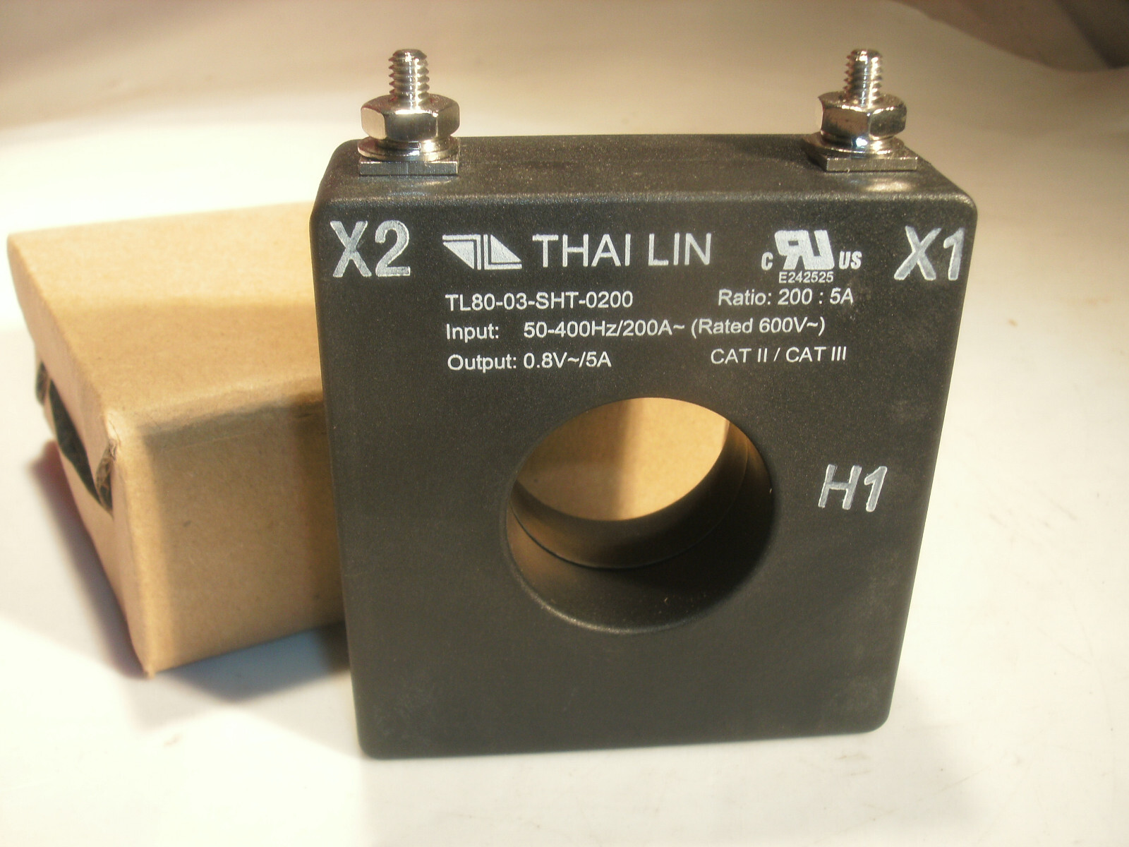 THAI LIN TL80-03-SHT-0200 CURRENT TRANSFORMER RATIO 200:5A - 52 AVAILABLE