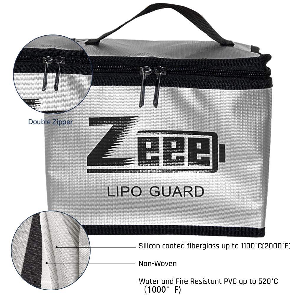 Zeee Lipo Battery Safe Bag Fireproof Explosionproof Guard for Storage & Charge