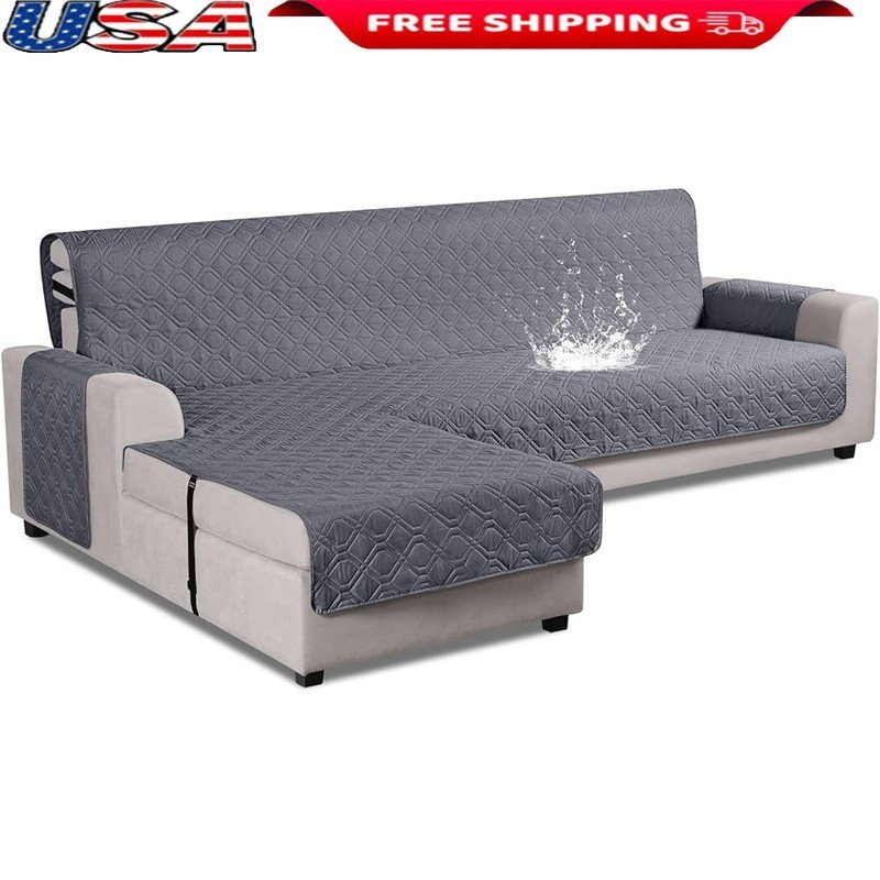 L Shaped Sofa Cover Waterproof Pet Friendly Anti Slip Furniture Protector New