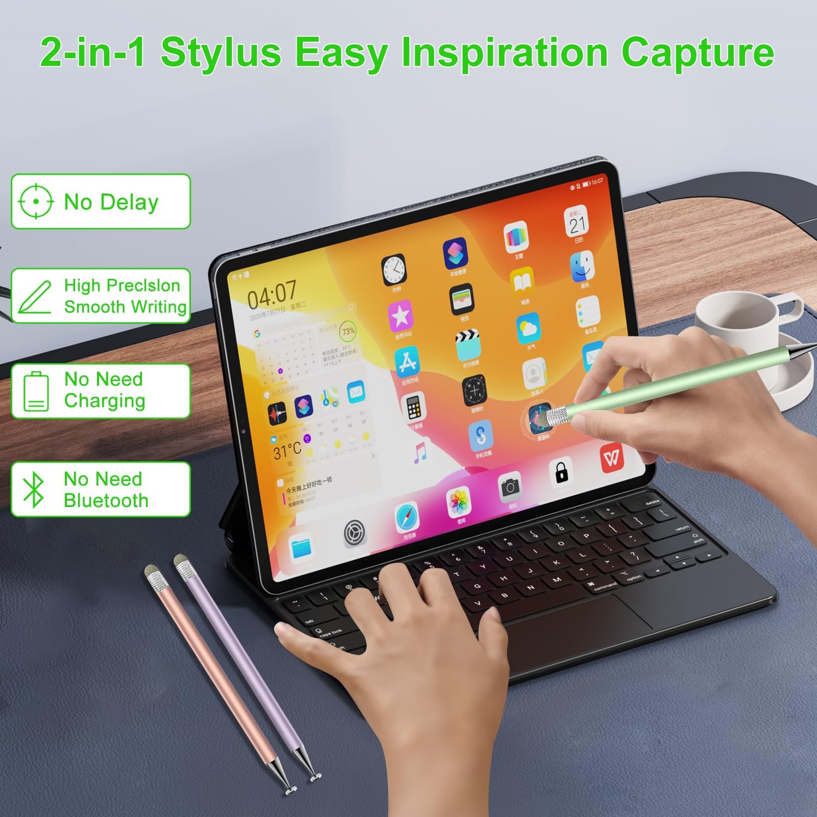Stylus Pen for Touchscreen,3pcs 2in1 High Precision Sensitivity Stylus, Suitable
