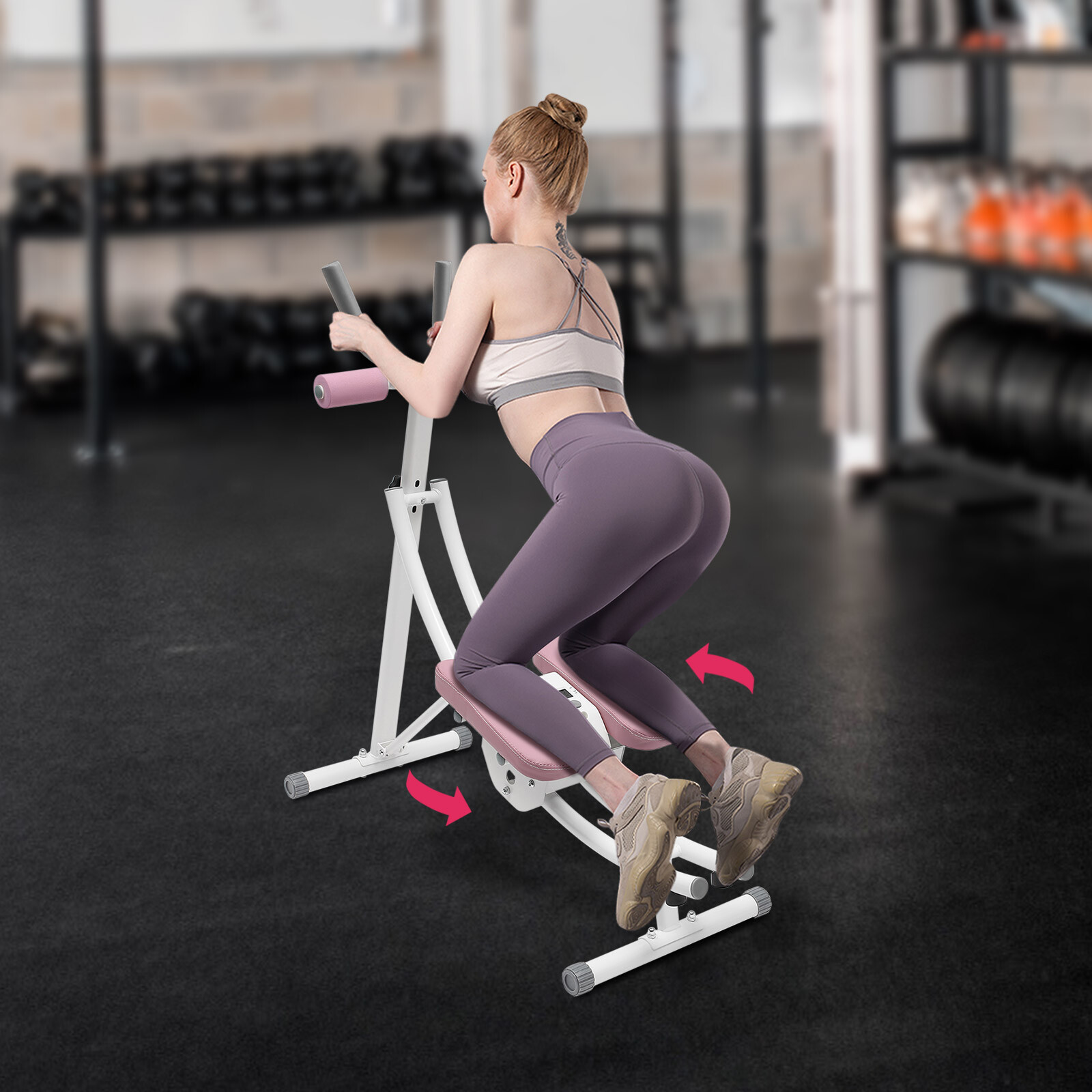 Ab Machine Coaster Abdominal Crunch Trainer for Home Gym Bench Workout Equipment