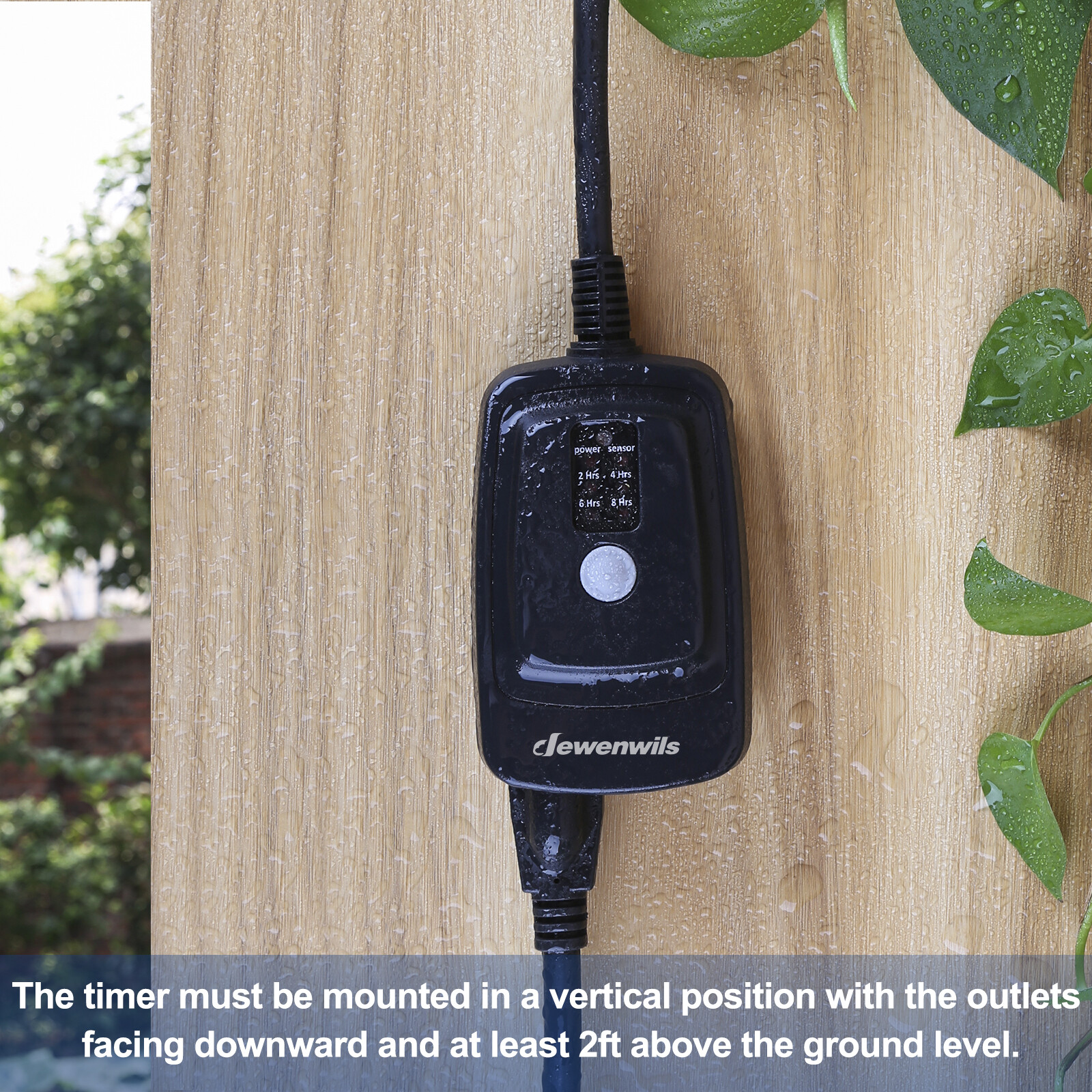 DEWENWILS Outdoor Light Sensor Timer with Remote Plug in Outlet Timer Waterproof