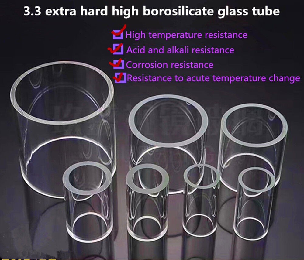 OD 85-315mm Chemical Pipe Boiler High Borosilicate Glass Tube 200mm Height