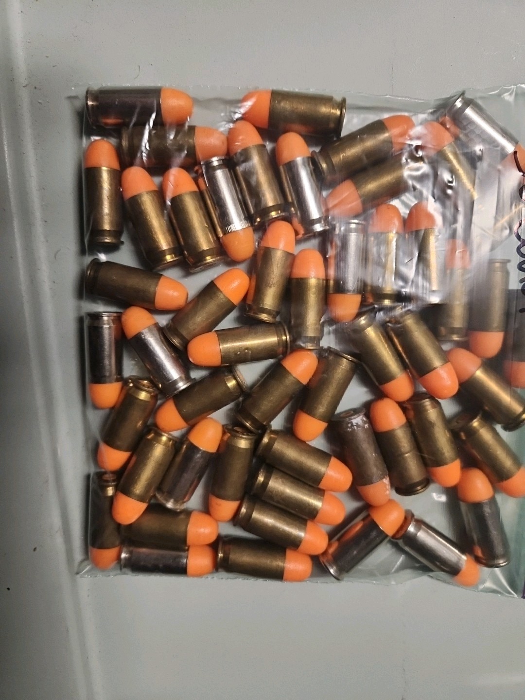45 ACP SNAP CAPS  SET OF 25 (ORANGE+NICKEL/BRASS) REAL WEIGHT!!!