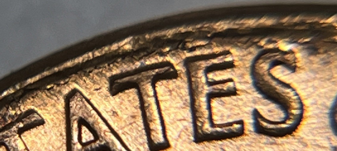 1967 Penny Errors Strike Through Copper Shavings Reverse Uncirculated