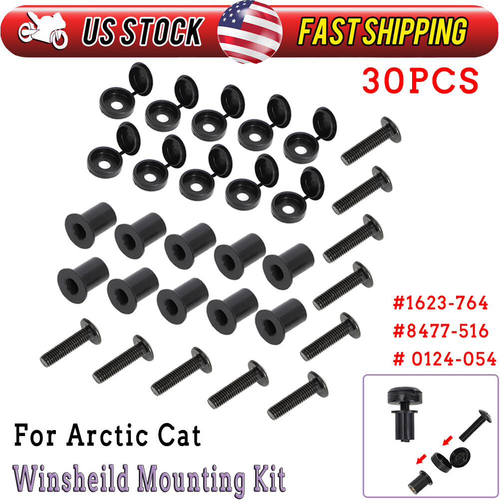 For Arctic Cat Snowmobile Windshield Mounting Kit Screw Expansion Nuts Covers US