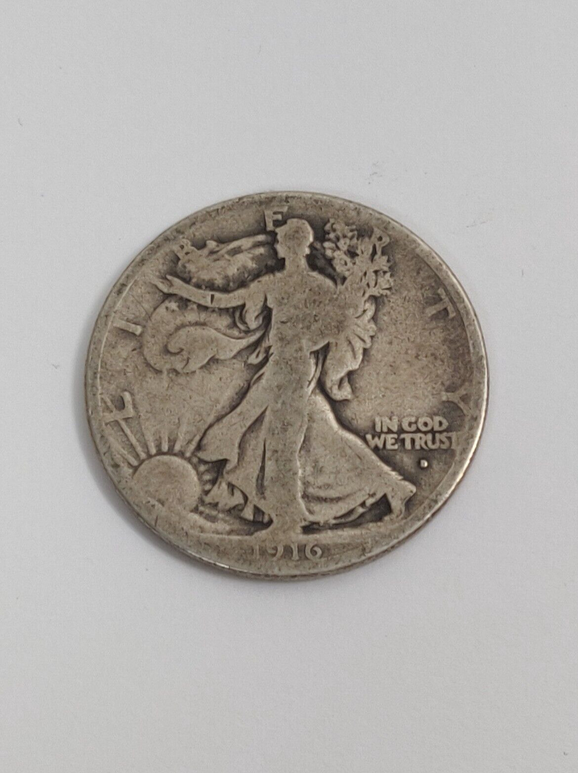 1916-D OBVERSE WALKING LIBERTY HALF DOLLAR