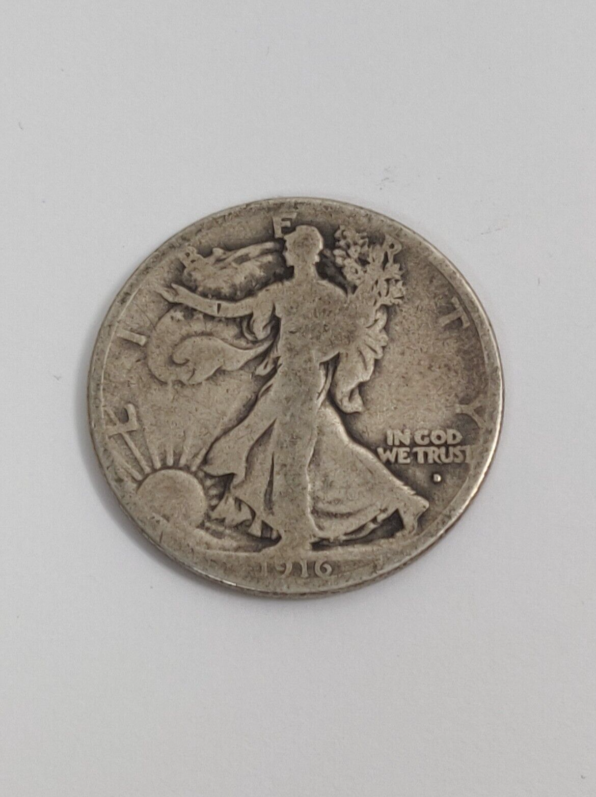 1916-D OBVERSE WALKING LIBERTY HALF DOLLAR