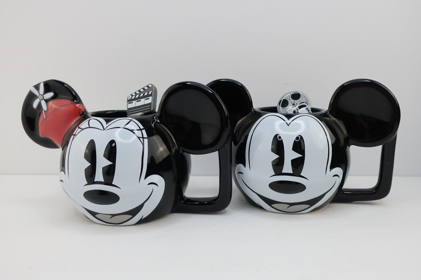 Disney vintage style Minnie Mickey Mouse head mug and spoon set