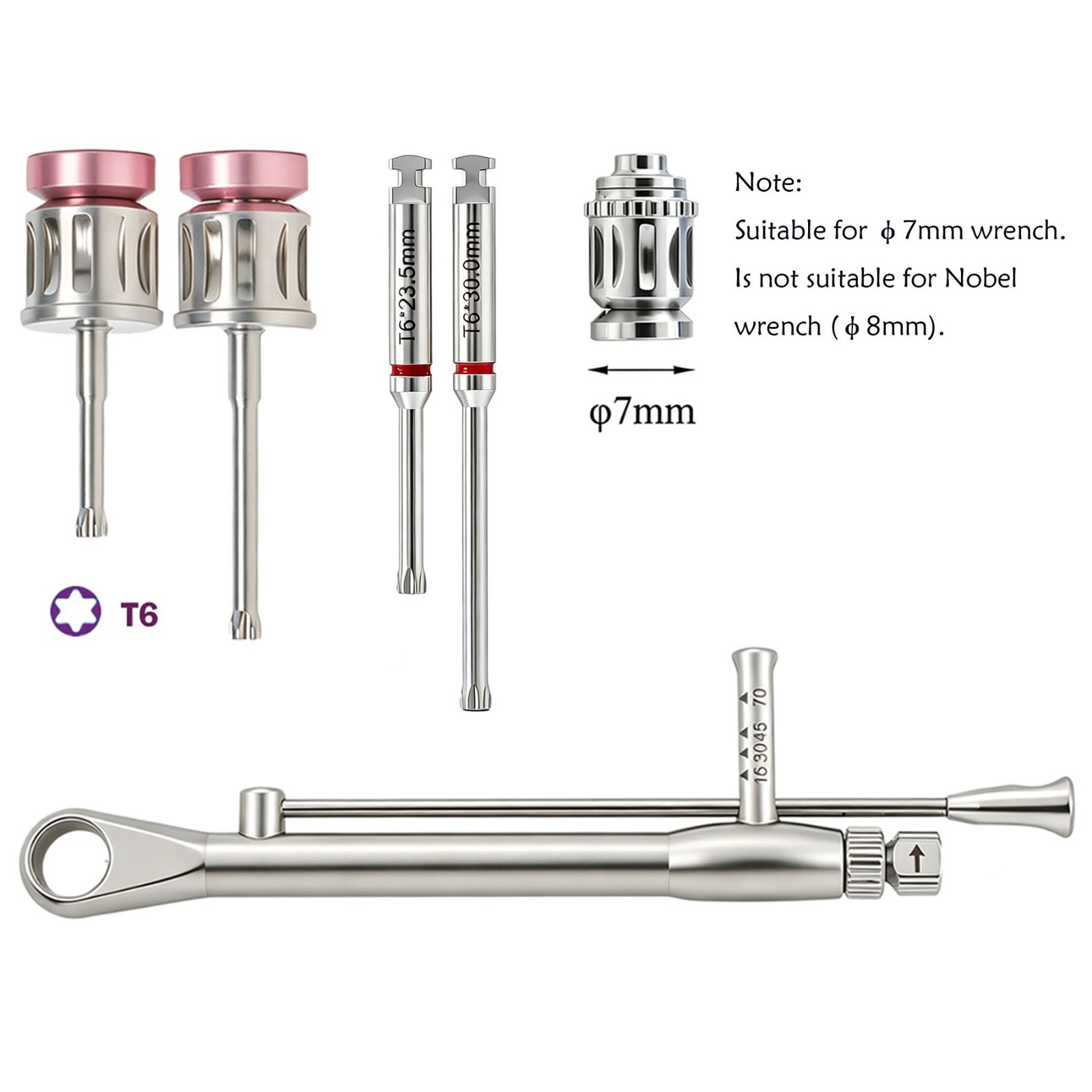 Implant Straumann SCS Screwdriver Driver Hex Hand Torque Wrench Ratchet Adapter