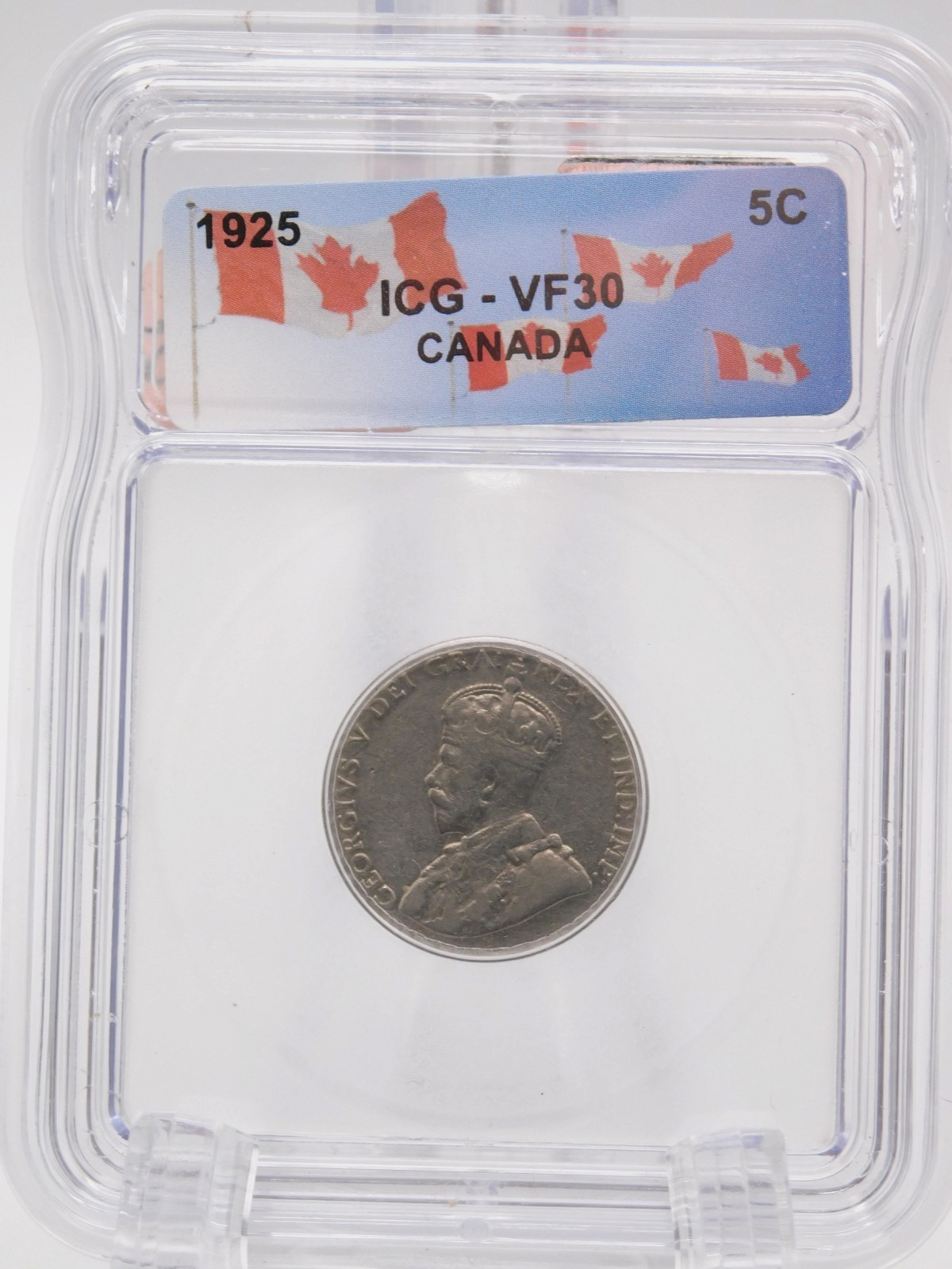 1925 Canada Five Cent ICG VF30 (BT1275)