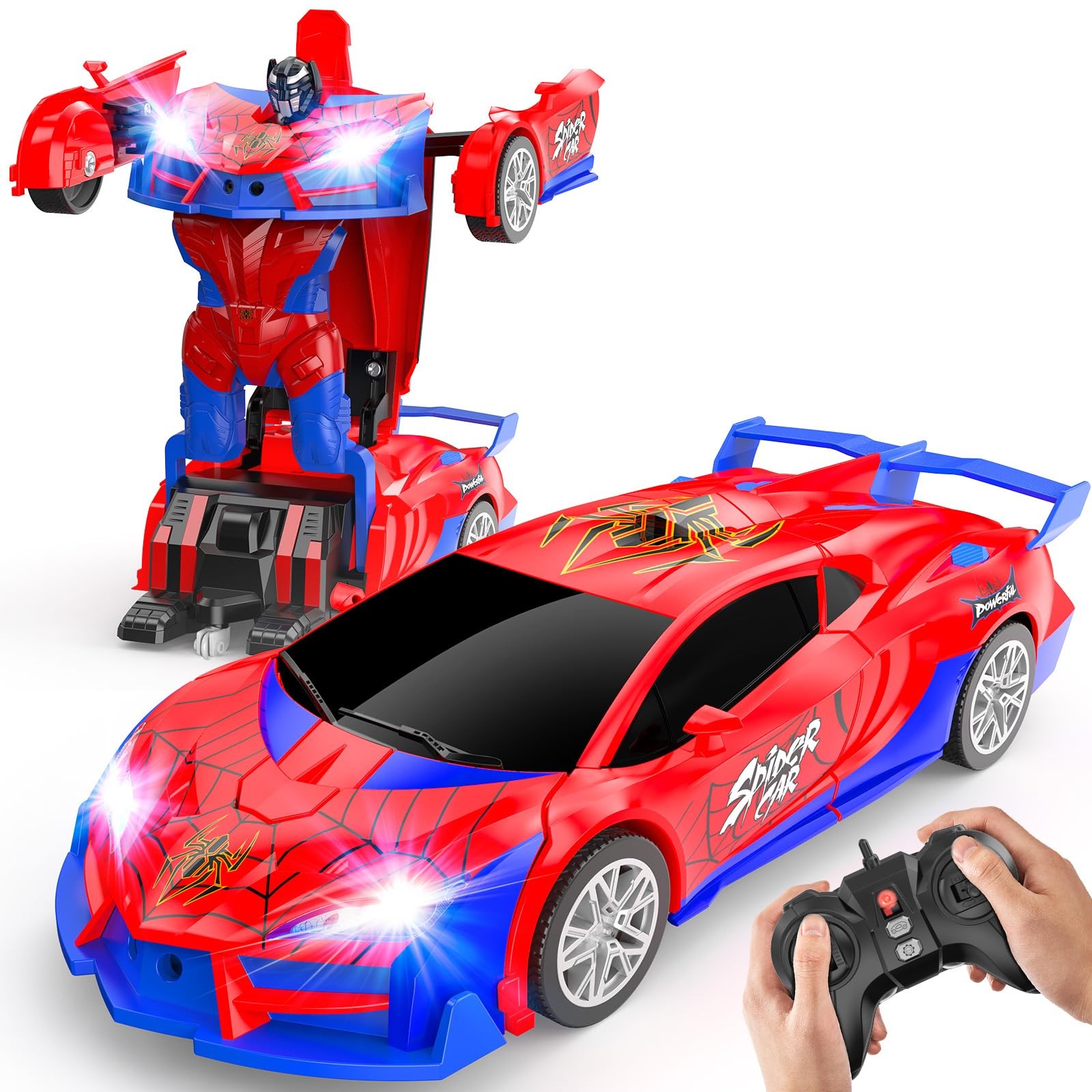 Spider Transform Remote Control Car Toys for Boys 4-7,2.4GHz RC Cars with Dua...