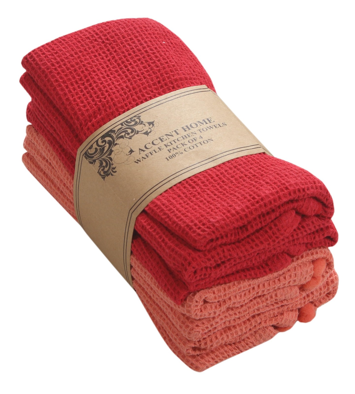 100% Cotton Waffle Weave Kitchen Towel Set of 4 Super Soft Absorbent Christma...