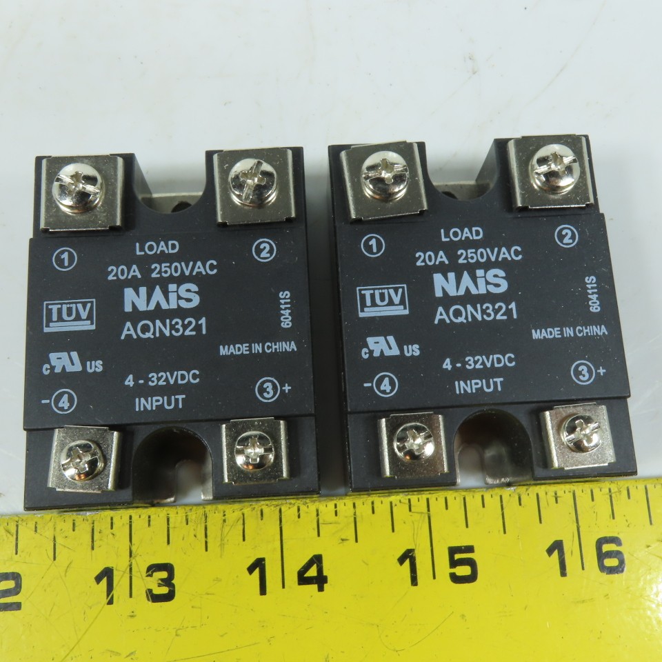 NAiS AQN321 Solid State Relay 20A 250VAC 4-32VDC Input Pair
