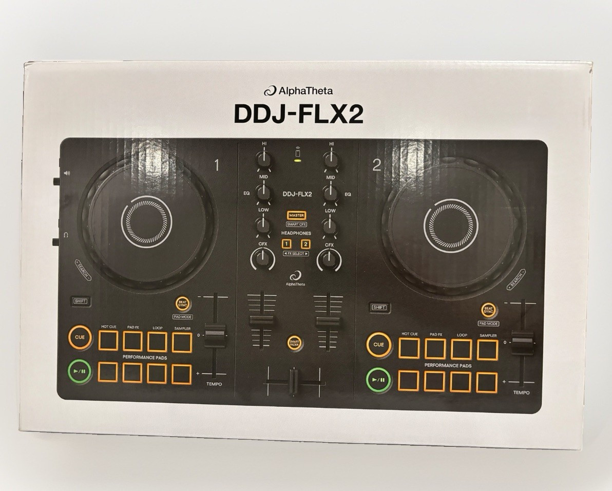 AlphaTheta DDJ-FLX2 2-Deck 2-Channel DJ Controller, USB-C, Portable, Black