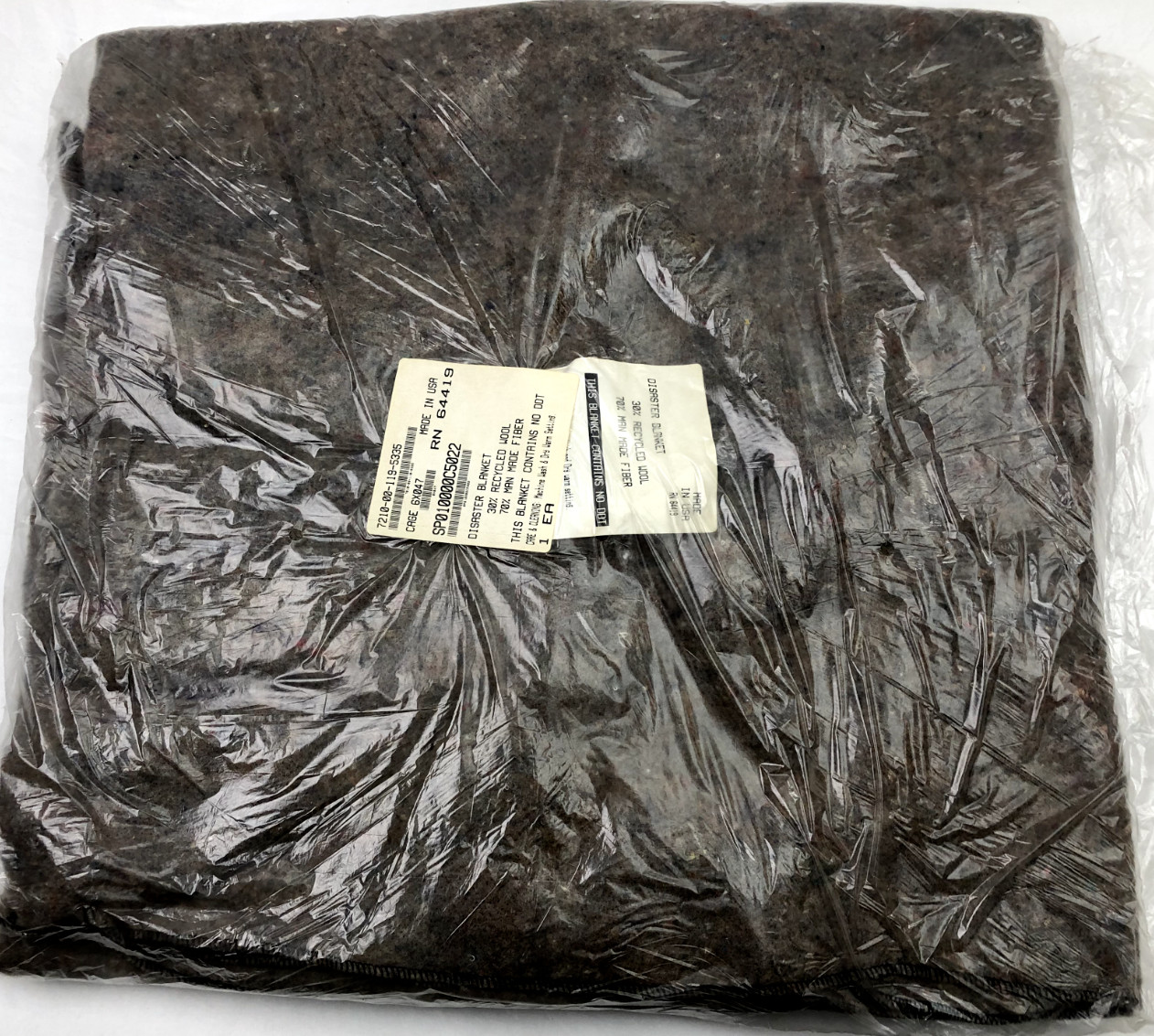 NOS USGI disaster blanket 66 x 84 inches 30 percent wool 7210-00-119-5335