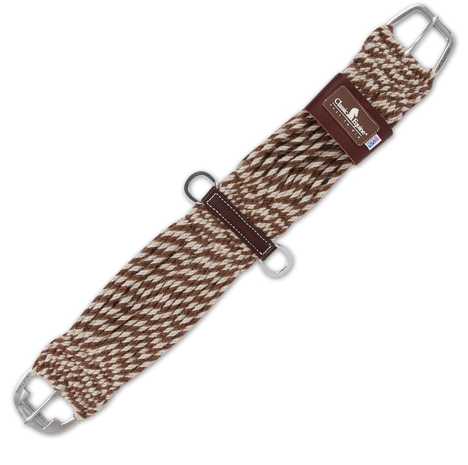 Classic Equine Classic 27 Strand Blend Roper Cinch Mohair Alpaca Stripe 26-inch
