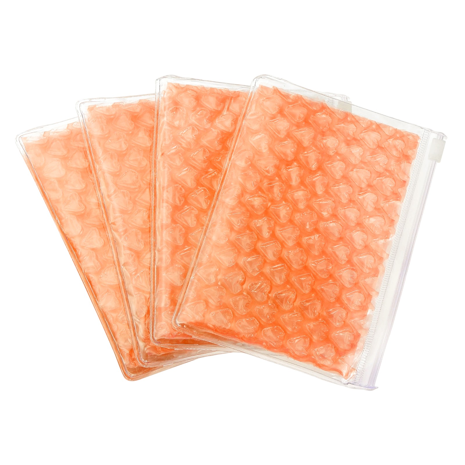 Clear Bubble Bags, (6 x 4 Inch, Yellow) (4 Pcs), Heart Bubble Wrapping Pouches