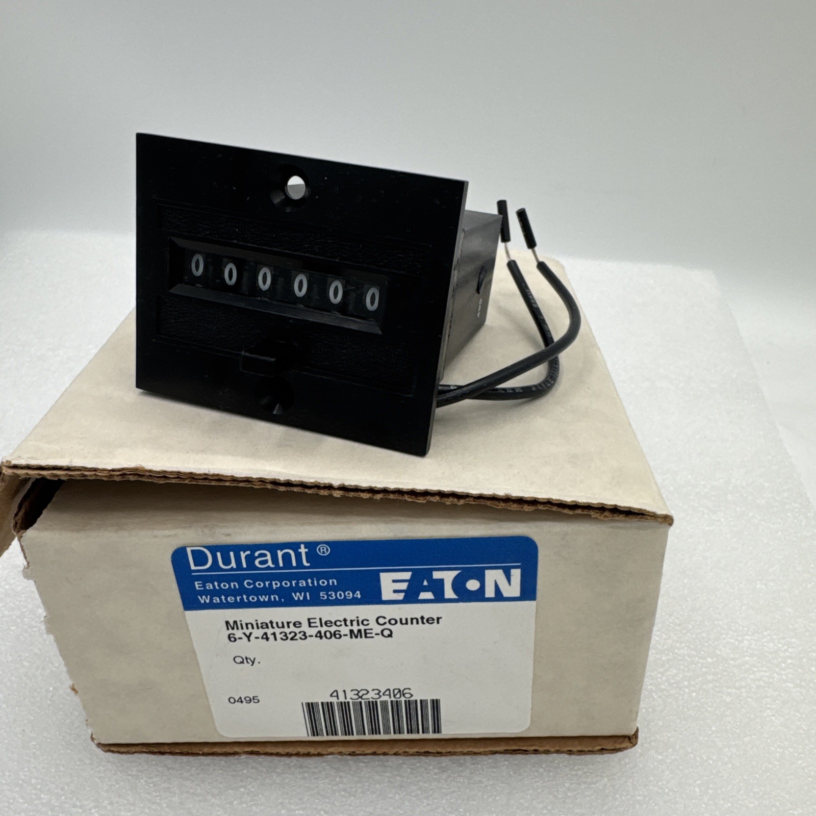 NIB EATON DURANT 6-Y-41323-406-ME-Q 120VAC Miniature Electric Counter 41323406