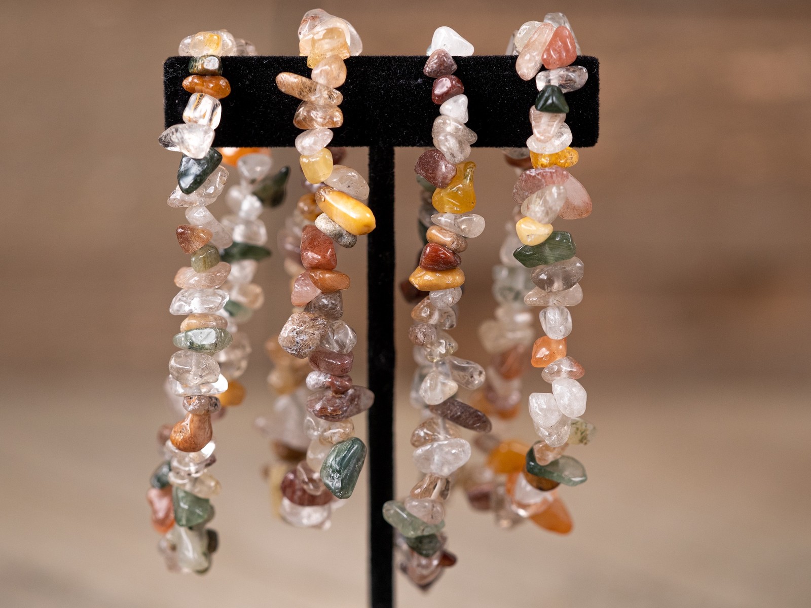 Rutilated QUARTZ Crystal Bracelet - Chip Beads - Beaded Handmade Jewelry, E1773