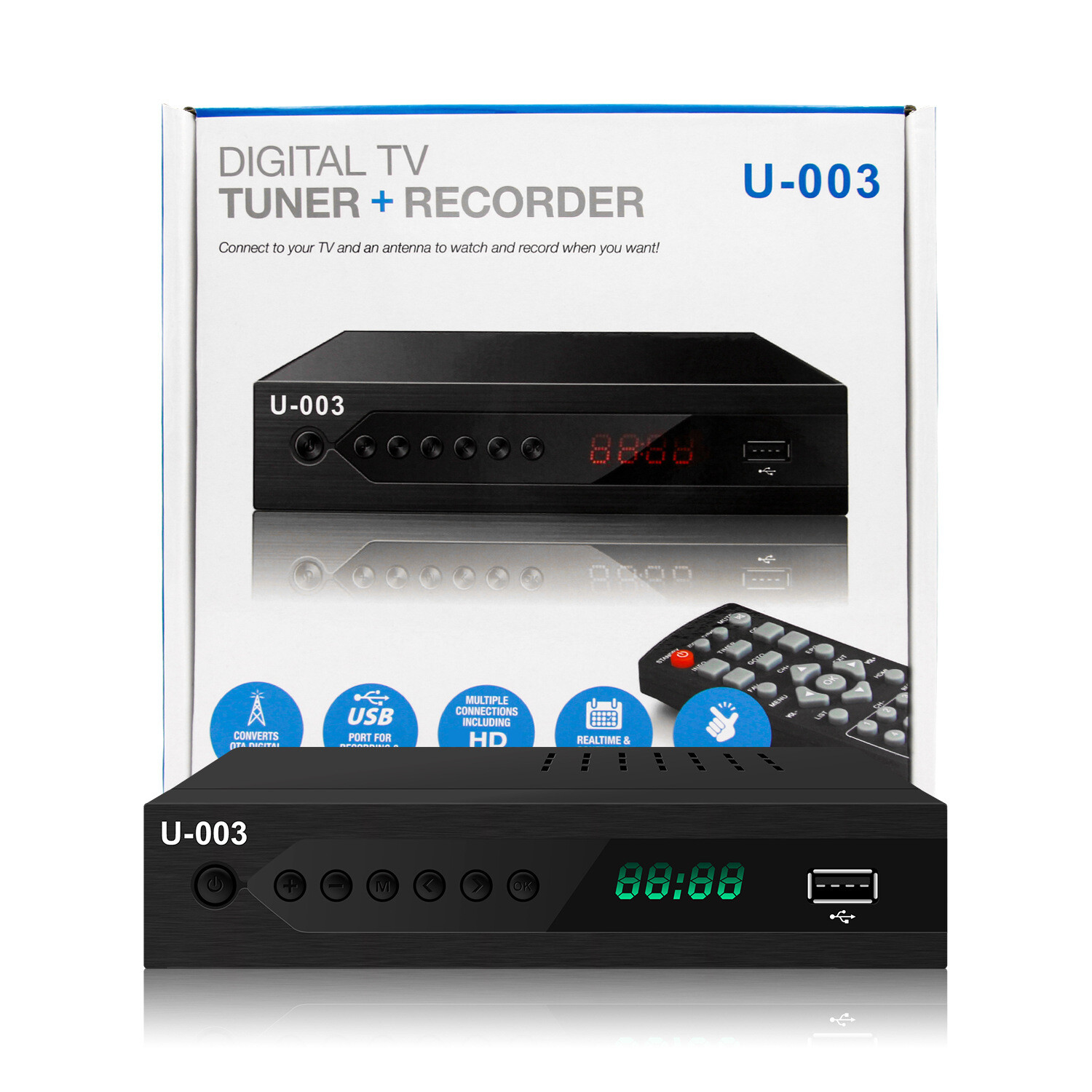 1080P Free TV Tuner ATSC Digital HD TV Live Converter Box America Mexico Canada