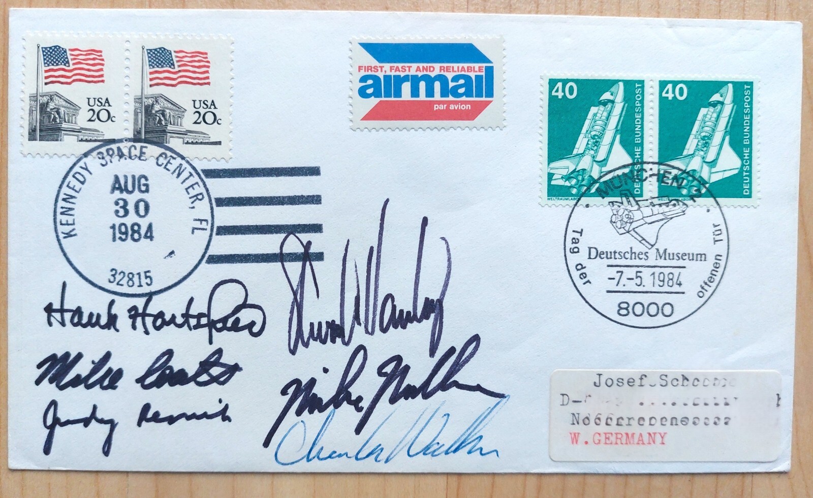 STS-41-D including Judy Resnik/Challenger autographed. Signatures on Envelope #3