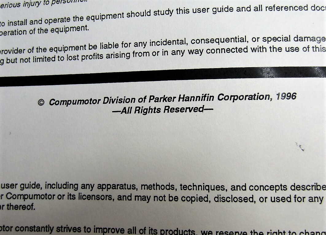 Parker Compumotor PC21 Indexer User Guide/Support Disc, Adapter Cables New