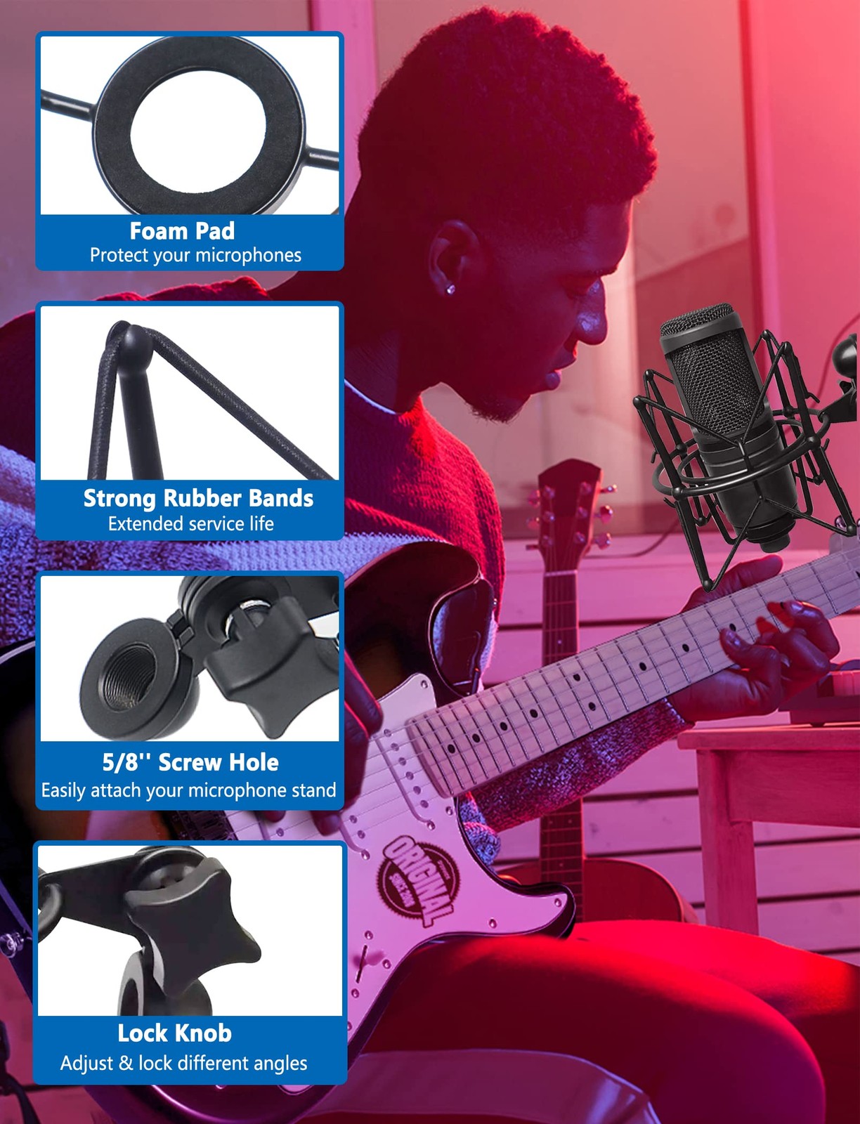 Microphone Shock Mount Universal Mic Holder Spider Recording Mic Shockmount S