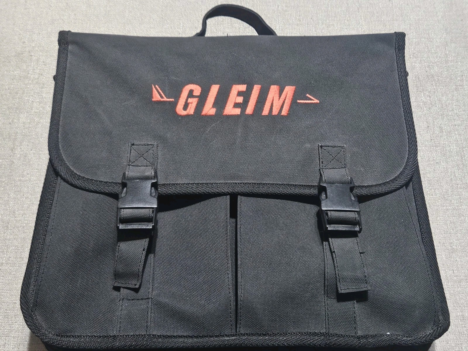 Gleim Aviation Pilot Training Manual Bag Black Canvas Flight School Book Tote