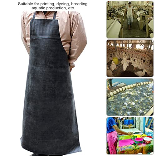 Waterproof Apron Rubber,42" Adjustable Extra Long Industrial Work Apron for