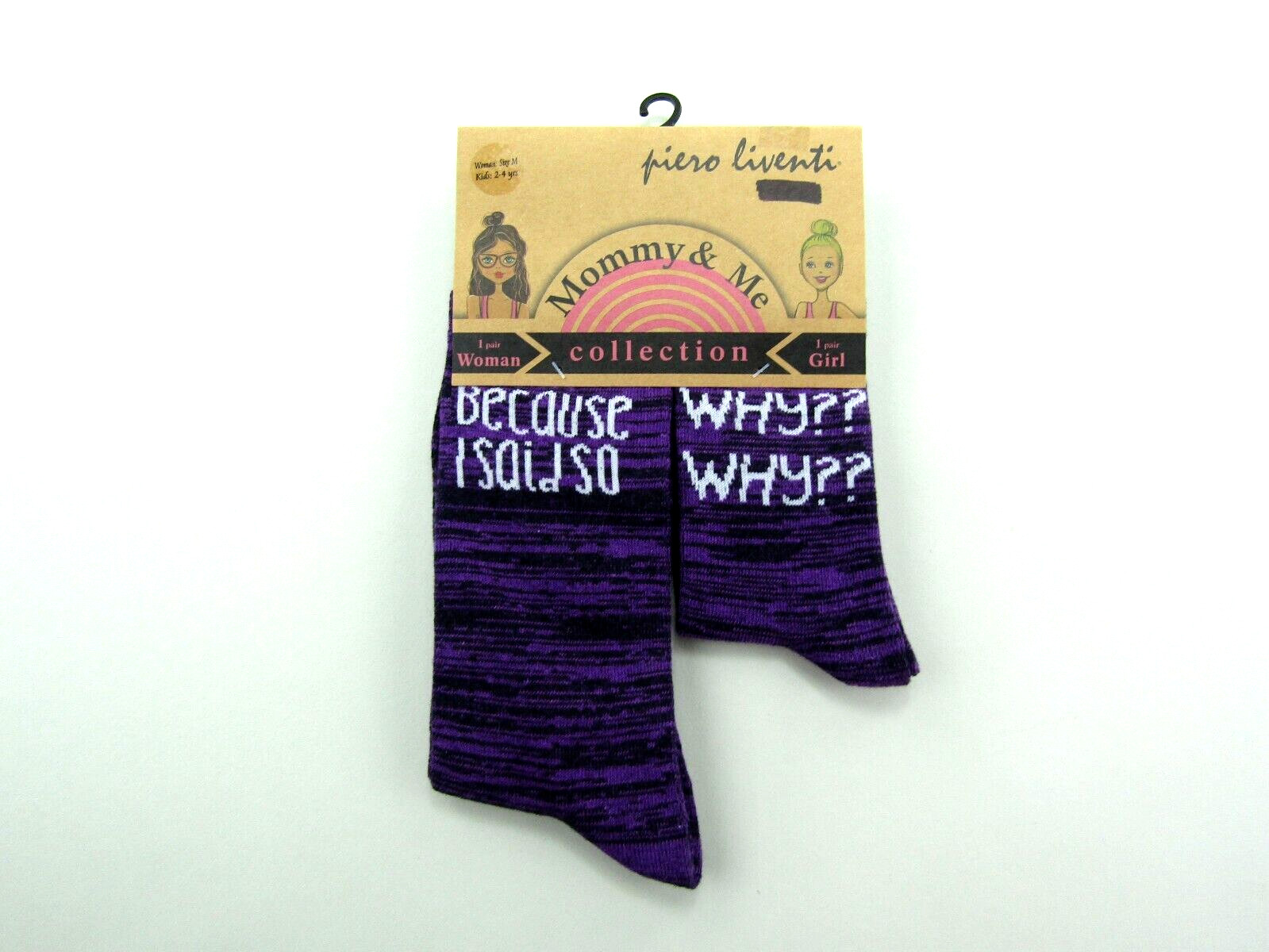 Piero Liventi Mommy & Me Collection Socks Womens Size M Kids Size 2-4 Years NIP