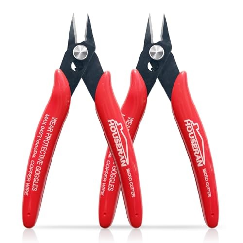 HOUSERAN 170 Wire Cutters | 5 Inch Micro Flush Cutters | 2 Pack
