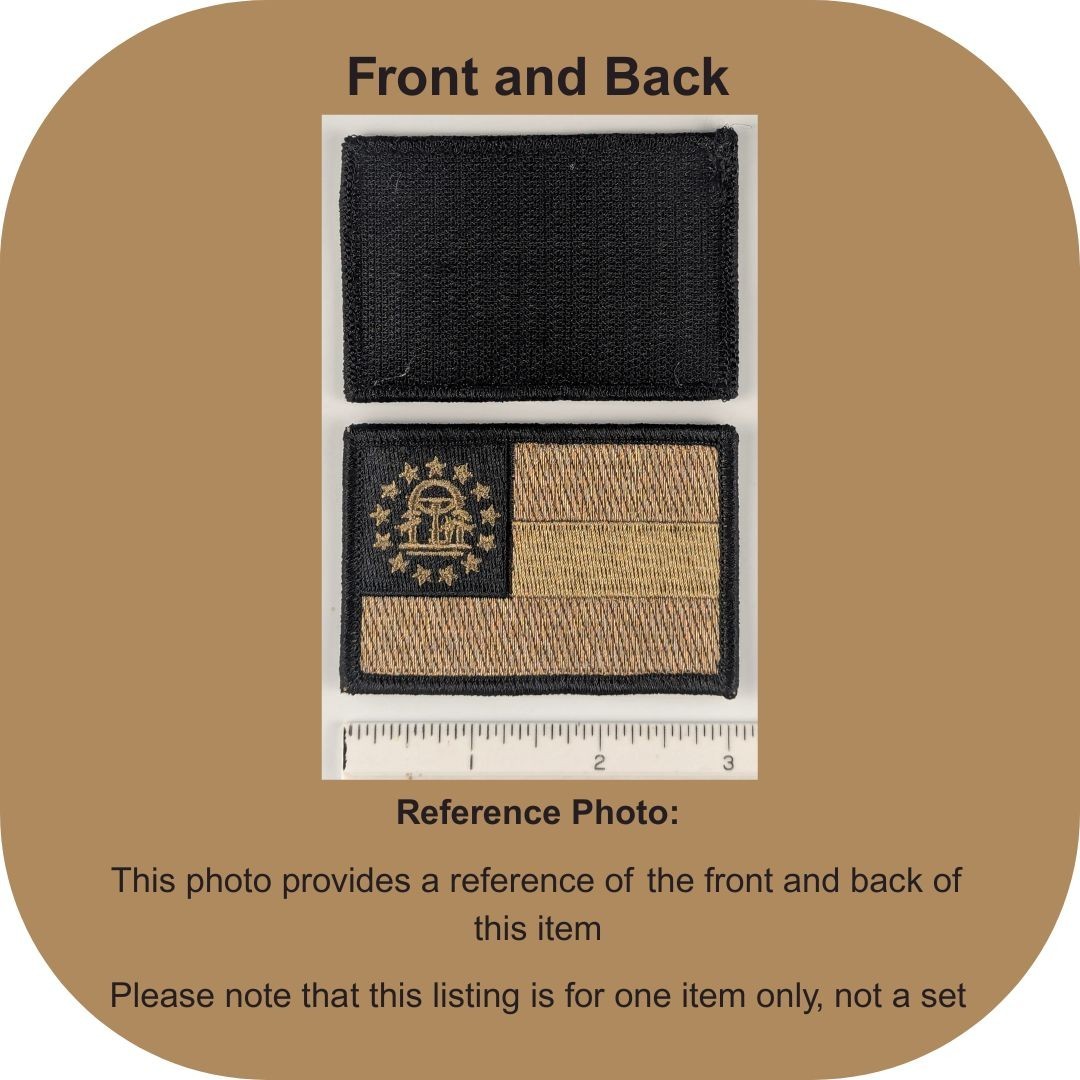 Georgia State Flag Patch; Subdued Coyote Brown OCP; Hook Fastener Tactical Patch