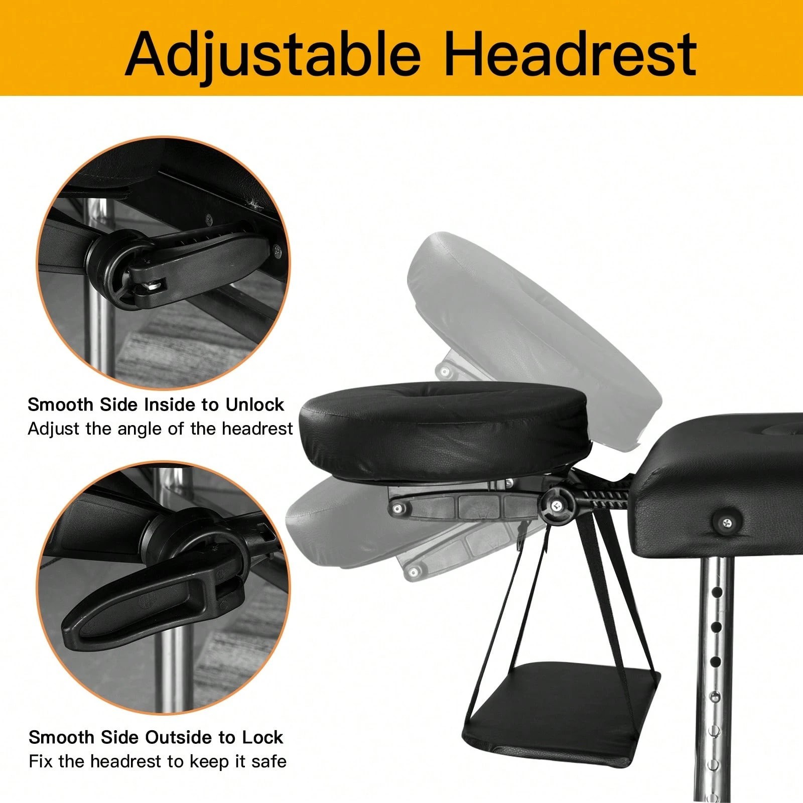 Portable Massage Table Adjustable Aluminum Folding Lash Bed Spa Chair