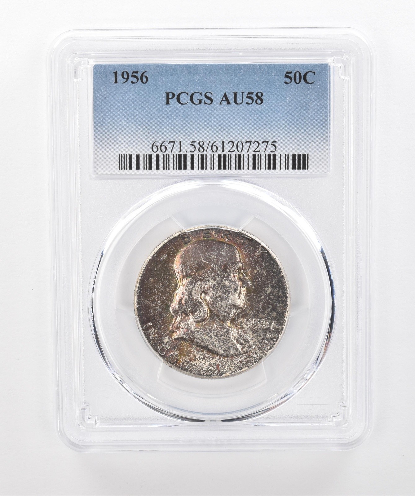 1956 Franklin Half Dollar AU58 PCGS Beautiful Tone *1452