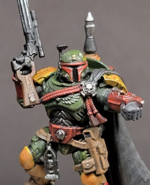 BOBA FETT KIT for 28 mm wargame solider (3 heads 1 blaster 1 jetpack 1 gauntlet