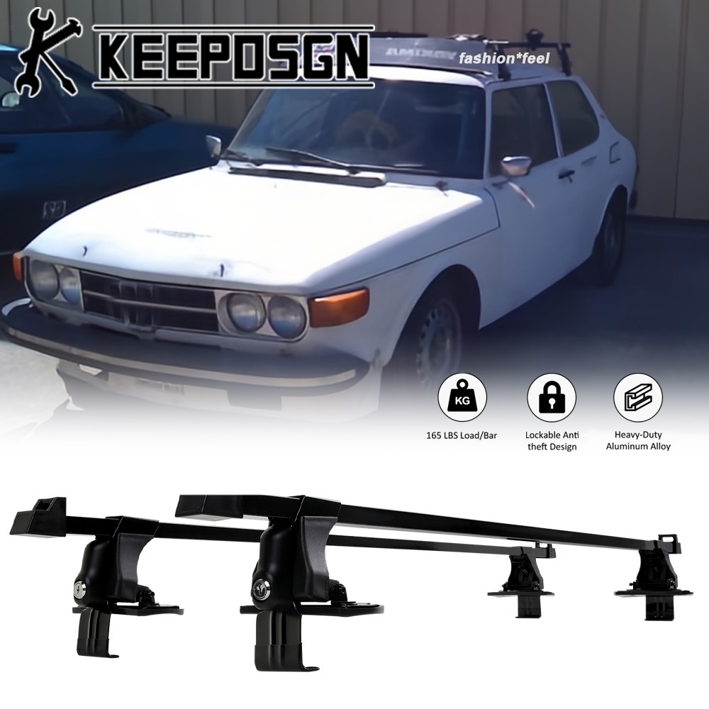 Car Top Roof Rack Cross Bars Cargo Carriers Luggage w/ Lock Aluminum for Saab 99