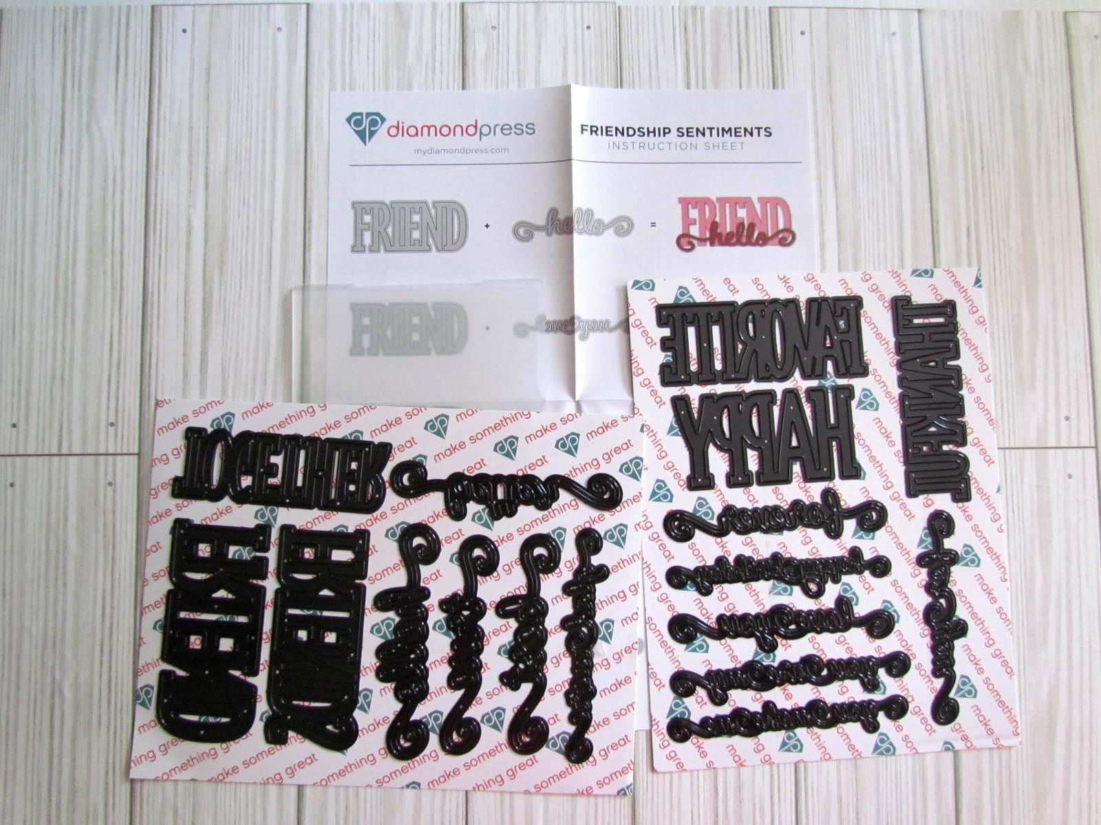 Diamond Press Friendship Sentiment and Die set 835242 Thankful Happy Friends