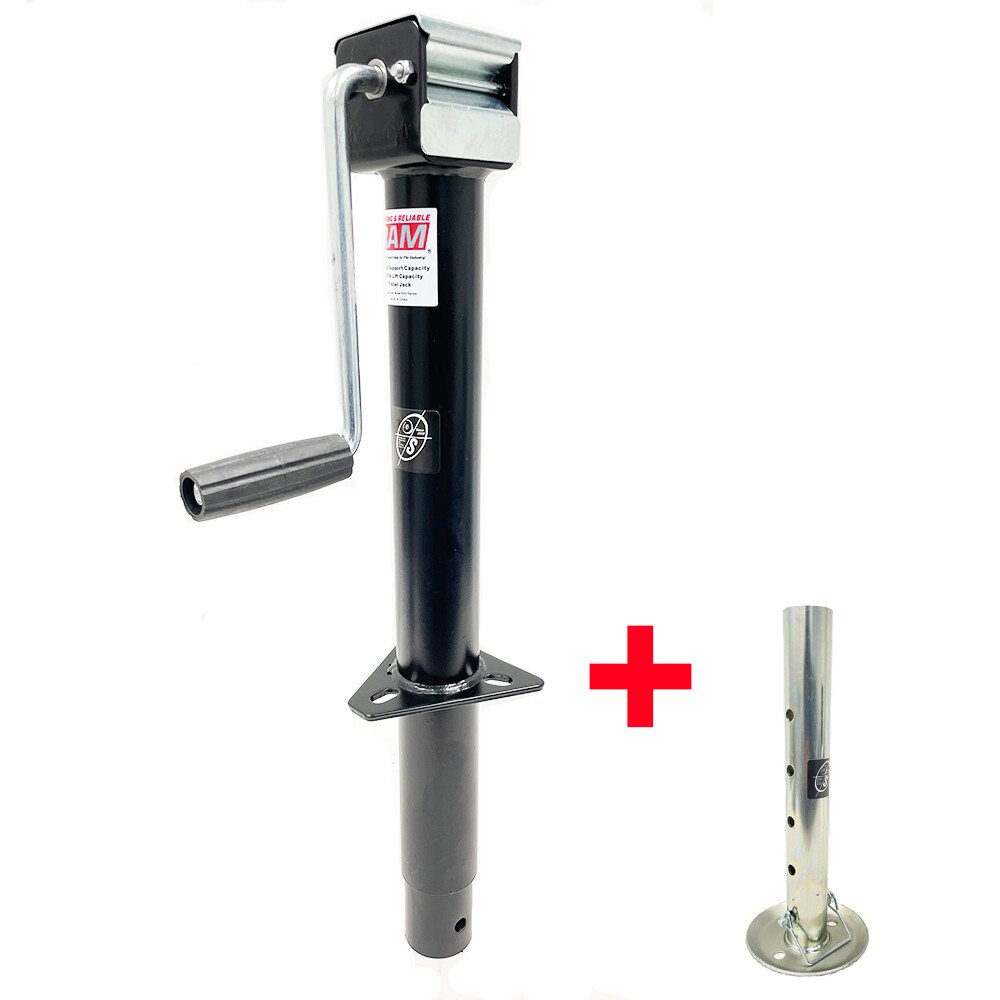 5,000 lbs Side Wind RAM A-frame Trailer Jack w/ Adjustable Zinc Drop Leg