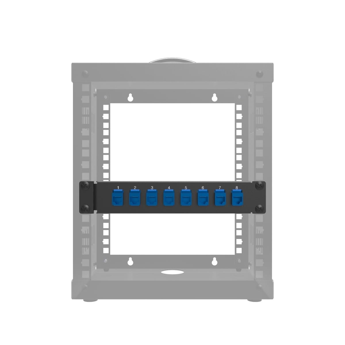 1U 10" Mini Hinged 8 Port Blank Keystone Patch Panel For Rack Mount 8Hole