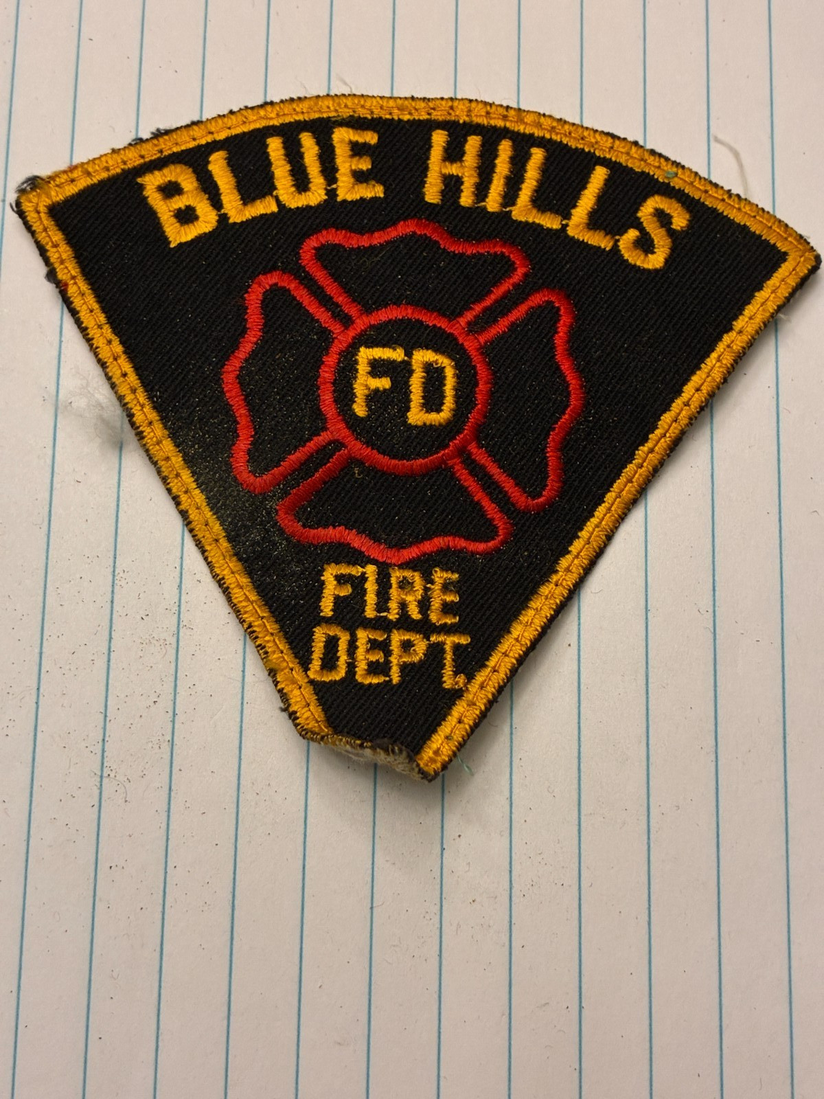 Connecticut - Vintage CT Blue Hills Fire Dept Patch. FREE SHIPPING